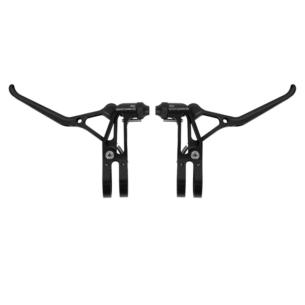 Kuuleyn 1 Pair Bicycle Brake Lever,Mountain Bike Brake Handlebar Bicycle Aluminium Alloy Braking Lever Handle Adjustable(All Black)