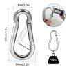 LANIAKEA 12Pcs 4inch Spring Snap Hook, M10 Stainless Steel Quick Links, 3/8 inch Large Carabiner Clips Heavy Duty for Camping, Swing, Hammock, Hiking, Fishing, Gym, 770LBS view 2
