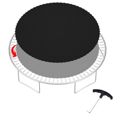 SPORTYOUTH Trampoline Replacement Jumping Mat 14ft, Fits 6.5" - 7" Springs 72 V-Hooks 14 Foot Round Trampoline Frames - EXCLUDING Frame & Spring