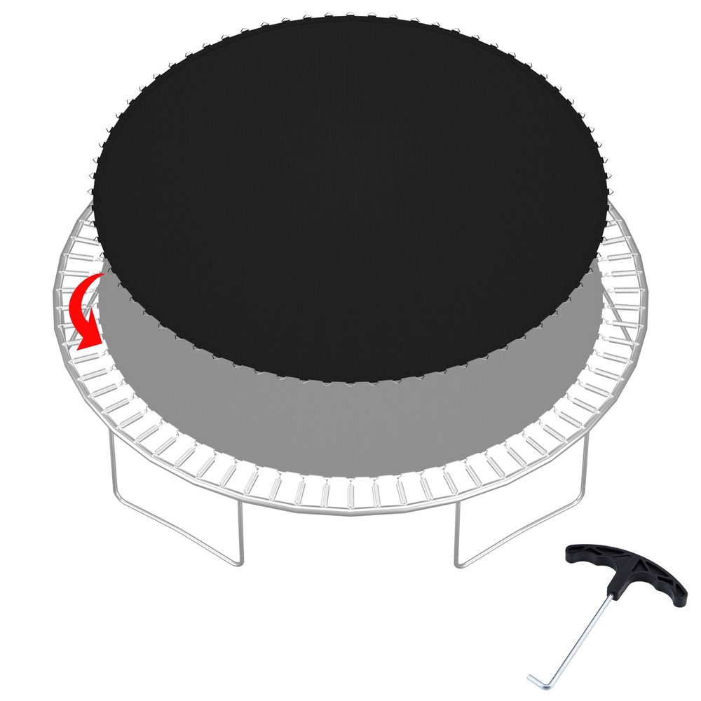 SPORTYOUTH Trampoline Replacement Jumping Mat 14ft, Fits 6.5" - 7" Springs 72 V-Hooks 14 Foot Round Trampoline Frames - EXCLUDING Frame & Spring