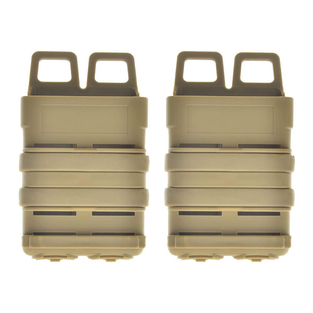 Tactical Fast Mag Attach Belt Magazine Pouch 5.56 Molle Holster Hunting (2Pack: Mud Color)