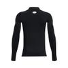 Under Armour Boys HeatGear Armour Mock Long Sleeve, Black (001)/White, Medium view 2