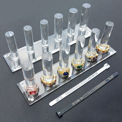 2 PCs Hand Ring Holder Jewelry Stand, Storage Display Stands Crystal Clear Acrylic Finger Jewelry/Wedding Ring Support Decorative for Women Girls Room