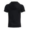 Under Armour Girls Rival Fleece Short-Sleeve Hoodie, Black (001)/White, Youth Medium view 2