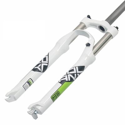 Jejy Aluminum Alloy 26/27.5/29 Inch Mountain Bicycle Suspension Mechanical Fork Shoulder Control Spring Forks Travel 105mm Straight Tube QR 9mm Front Forks Outdoor MTB Accessories
