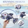 2Pcs Fish Skeleton Decals, 12" x 6" Waterproof Vinyl Fish Bone Sticker for Kayak, Fishing Boat, Car, Truck, Canoe, Pontoon view 3