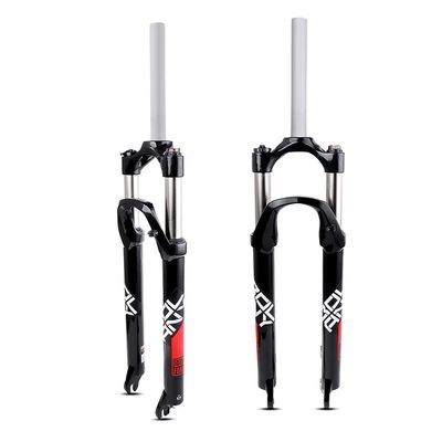 Jejy Aluminum Alloy 26/27.5/29 Inch Mountain Bicycle Suspension Mechanical Fork Shoulder Control Spring Forks Travel 105mm Straight Tube QR 9mm Front Forks Outdoor MTB Accessories