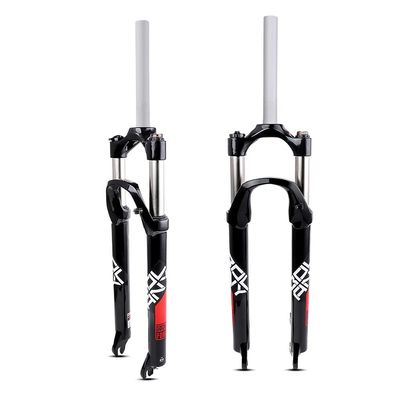 Jejy Aluminum Alloy 26/27.5/29 Inch Mountain Bicycle Suspension Mechanical Fork Shoulder Control Spring Forks Travel 105mm Straight Tube QR 9mm Front Forks Outdoor MTB Accessories