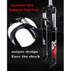 Jejy Aluminum Alloy 26/27.5/29 Inch Mountain Bicycle Suspension Mechanical Fork Shoulder Control Spring Forks Travel 105mm Straight Tube QR 9mm Front Forks Outdoor MTB Accessories view 3