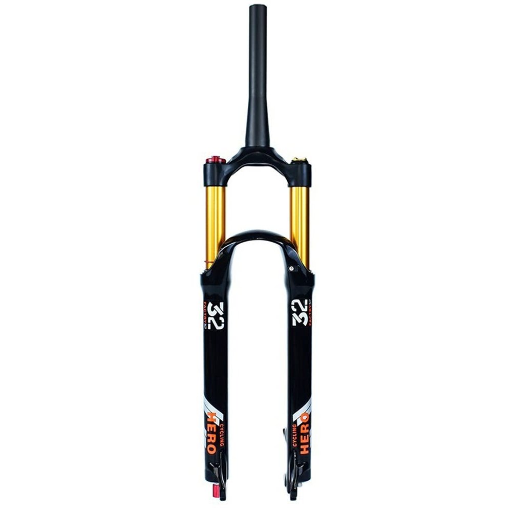 Jejy 26/27.5/29" Magnesium and Aluminum Alloy MTB Suspension Fork with Rebound Adjust 26/27.5/29 Inch Air Front Forks Mountain Bicycle Travel 130mm Bike Accessories Straight Steerer/Tapered