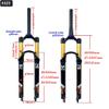 Jejy 26/27.5/29" Magnesium and Aluminum Alloy MTB Suspension Fork with Rebound Adjust 26/27.5/29 Inch Air Front Forks Mountain Bicycle Travel 130mm Bike Accessories Straight Steerer/Tapered view 2