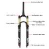 Jejy 26/27.5/29" Magnesium and Aluminum Alloy MTB Suspension Fork with Rebound Adjust 26/27.5/29 Inch Air Front Forks Mountain Bicycle Travel 130mm Bike Accessories Straight Steerer/Tapered view 3