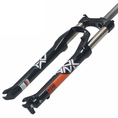 Jejy Aluminum Alloy 26/27.5/29 Inch Mountain Bicycle Suspension Mechanical Fork Shoulder Control Spring Forks Travel 105mm Straight Tube QR 9mm Front Forks Outdoor MTB Accessories