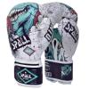 Spall Pro US MMA, Kickboxing, Muay Thai Boxing Leather Gloves for Men & Women Dino White - 6 OZ view 1