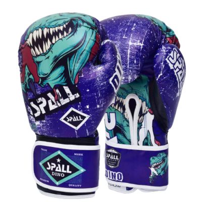 Spall Pro US MMA, Kickboxing, Muay Thai Boxing Leather Gloves for Men & Women Dino - 6 OZ
