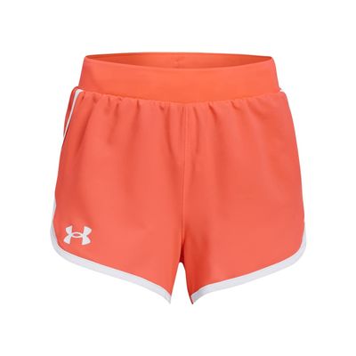 Under Armour Girls' Fly by Shorts, Electric Tangerine (824)/White, X-Large