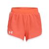 Under Armour Girls' Fly by Shorts, Electric Tangerine (824)/White, X-Large view 1
