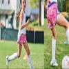 Under Armour Girls' Fly by Shorts, Electric Tangerine (824)/White, X-Large view 4