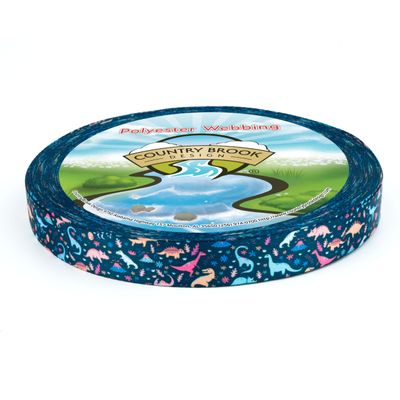 Country Brook Design - Dinosaurs Photo Quality Polyester (1 Inch, 20 Yards)