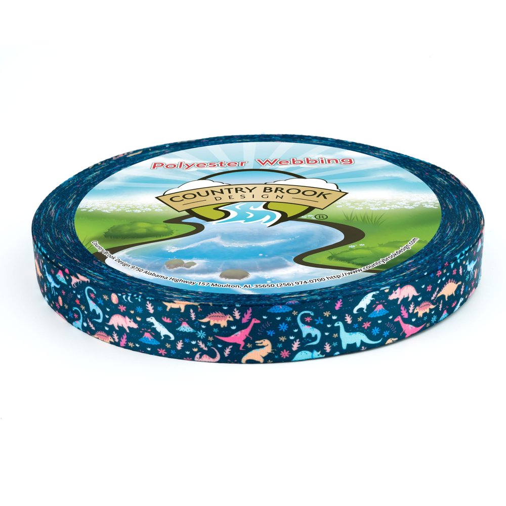 Country Brook Design - Dinosaurs Photo Quality Polyester (1 Inch, 20 Yards)