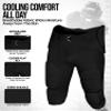 Exxact Sports Proline Youth Integrated Football Pants with 7 Flex Pads, Lightweight Football Practice Pants for Protection (Y2XS, Black) view 2