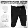 Exxact Sports Proline Youth Integrated Football Pants with 7 Flex Pads, Lightweight Football Practice Pants for Protection (Y2XS, Black) view 4