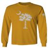 0337. South Carolina State Flag Logo Palmetto Men's Long Sleeve t Shirt (Gold Medium) view 1