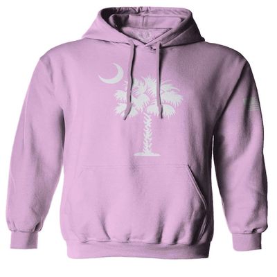 0337. South Carolina State Flag Logo Palmetto Sweatshirt Pullover Hoodie (Light Purple, Small)