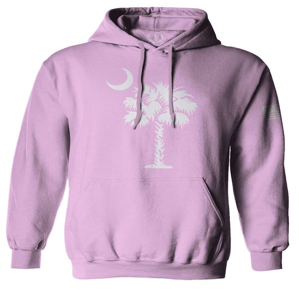0337. South Carolina State Flag Logo Palmetto Sweatshirt Pullover Hoodie (Light Purple, Small)