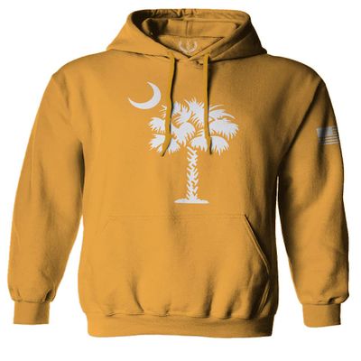 0337. South Carolina State Flag Logo Palmetto Sweatshirt Pullover Hoodie (Gold, Medium)