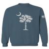 0337. South Carolina State Flag Logo Palmetto Men's Crewneck Sweatshirt (Indigo Blue Small) view 1