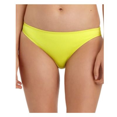 California Waves Womens Ribbed Bikini Swim Bottom Separates Yellow L