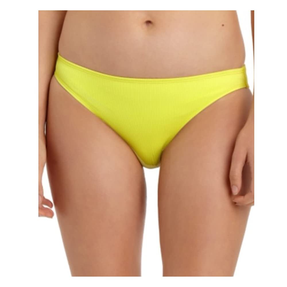 California Waves Womens Ribbed Bikini Swim Bottom Separates Yellow L