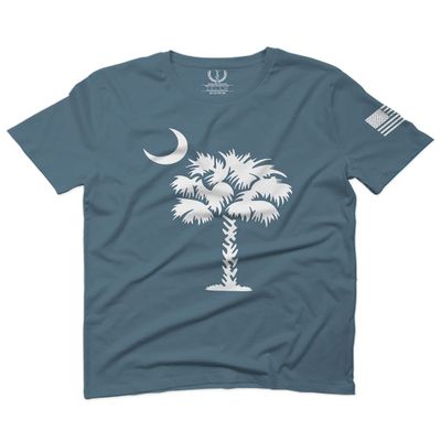 0337. South Carolina State Flag Logo Palmetto for Men T Shirt (Indigo 2X-Large)