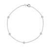 925 Sterling Silver CZ By the Yard Station Anklet Bracelet or Necklace  Bezel Set Foot Chain, 5mm Stones, Gold or Silver Finish, Multiple Lengths, Hypoallergenic, Stamped, Gift Box Included view 1