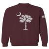 0337. South Carolina State Flag Logo Palmetto Men's Crewneck Sweatshirt (Maroon Medium) view 1