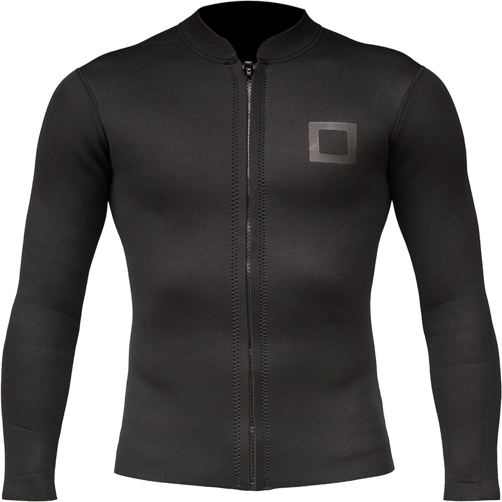 Surf Squared Men's Wetsuit Top Jacket 2mm or 3mm - Neoprene Long Sleeve for Warmth & Comfort, Extended Back Flap - Ideal for Surfing, Snorkeling & Watersports - Large - 2MM
