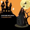 UNDERWRAPS Women's Hooded Halloween Costume Cape with Lining Black view 4
