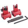 Funpoweroptics Flip Up Front and Rear Iron Sights Best Backup fits Picatinny & Weaver Rails (Red flip up Sight) view 1