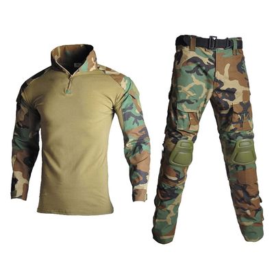 Lilychan Mens Tactical Military Suits Long Sleeve Rip-Stop Uniforms Combat Shirt and Pants Elbow Knee Pads (Jungle Camouflage, X-Small)-1
