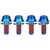 Wanyifa Titanium M5x12mm with Washers Bicycle Water Bottle Cage Hex Bolts Pack of 4 (Burnt Blue) view 1