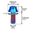 Wanyifa Titanium M5x12mm with Washers Bicycle Water Bottle Cage Hex Bolts Pack of 4 (Burnt Blue) view 2