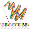 20 PCS 6. 6Ft Gymnastics Ribbon Multi-Colored Dance Ribbon Streamers for Kids Art Dance view 1