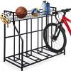 HEALTH LINE PRODUCT 4 Bike Stand, Indoor Bike Storage, Bicycle Rack for Garage - Metal Stability Floor Bicycle Station for Parking Mountain/Road/Hybrid/Fat Tire & Scooters Bike Rack for Garage view 1