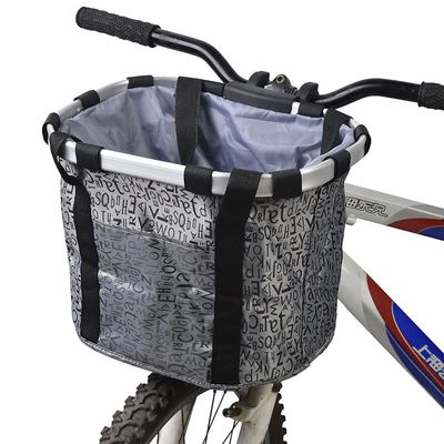 N\U Small Pet Cat Dog Bag Carrier Bicycle Handlebar Front Basket,Bike Basket Folding Detachable Removable Quick Released Picnic Shopping Bag,Max Bearing: 15-22 lbs