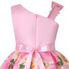 AIMJCHLD Pageant Dresses for Girls Party Birthday First Communion Feast Tutu Ball Gown Flower Dresses Elegant Kids Fall A Line Flower Dress Size 3 4 Years (Pink110) view 4