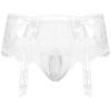 Hularka Men's Sissy Pouch Panties Lace Crossdress Jockstraps Thongs Lingerie Briefs White&Type A One Size view 1