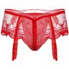 Hularka Men's Sissy Pouch Panties Lace Crossdress Jockstraps Thongs Lingerie Briefs Red&Type A One Size view 2