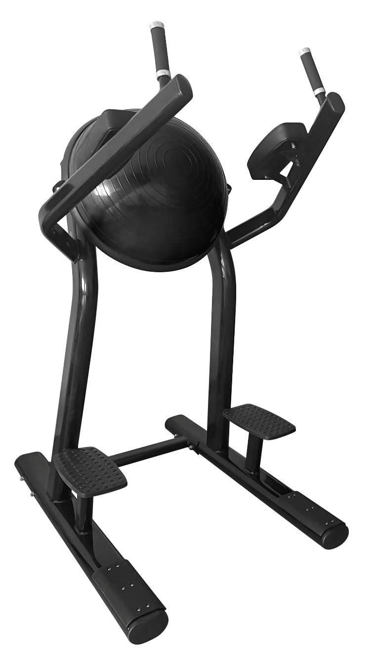 French Fitness FFB Black Half Ball Captain's Chair Leg Raise VKR Commercial Grade Abdominal & Core Machine with Back Support