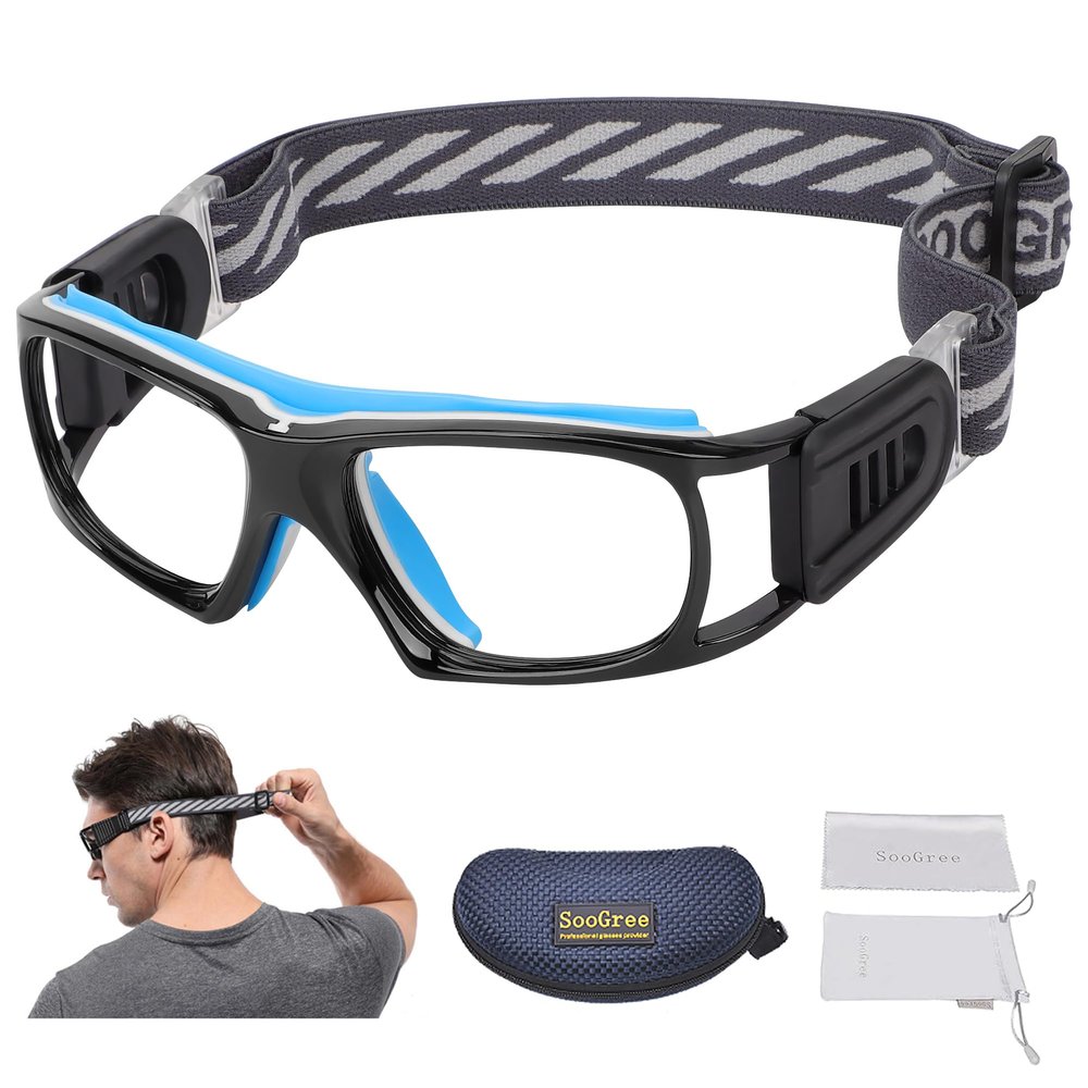 SooGree Sport Glasses for Men Women Basketball Football Sport Goggles Anti Fog Shock Collision Wearable Glasses